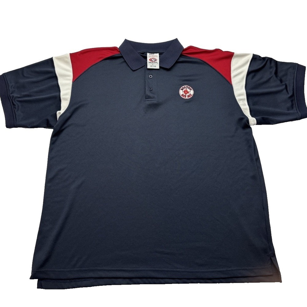 Boston Red Sox Mens Large Polo shirt Active Athletic Embroidered Logo MLB Sports